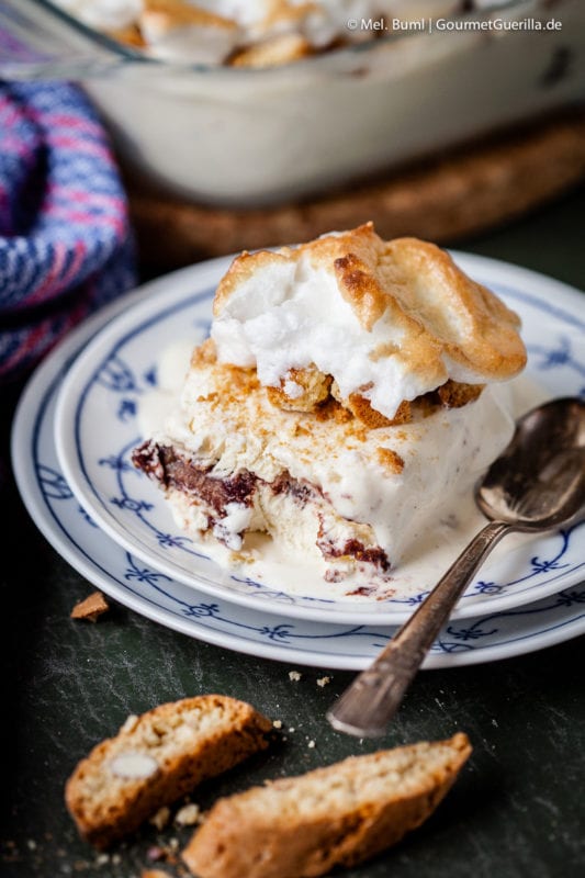 {Dessert} Gebackenes Eis mit Portwein- Feigen und Cantuccini. Super ...