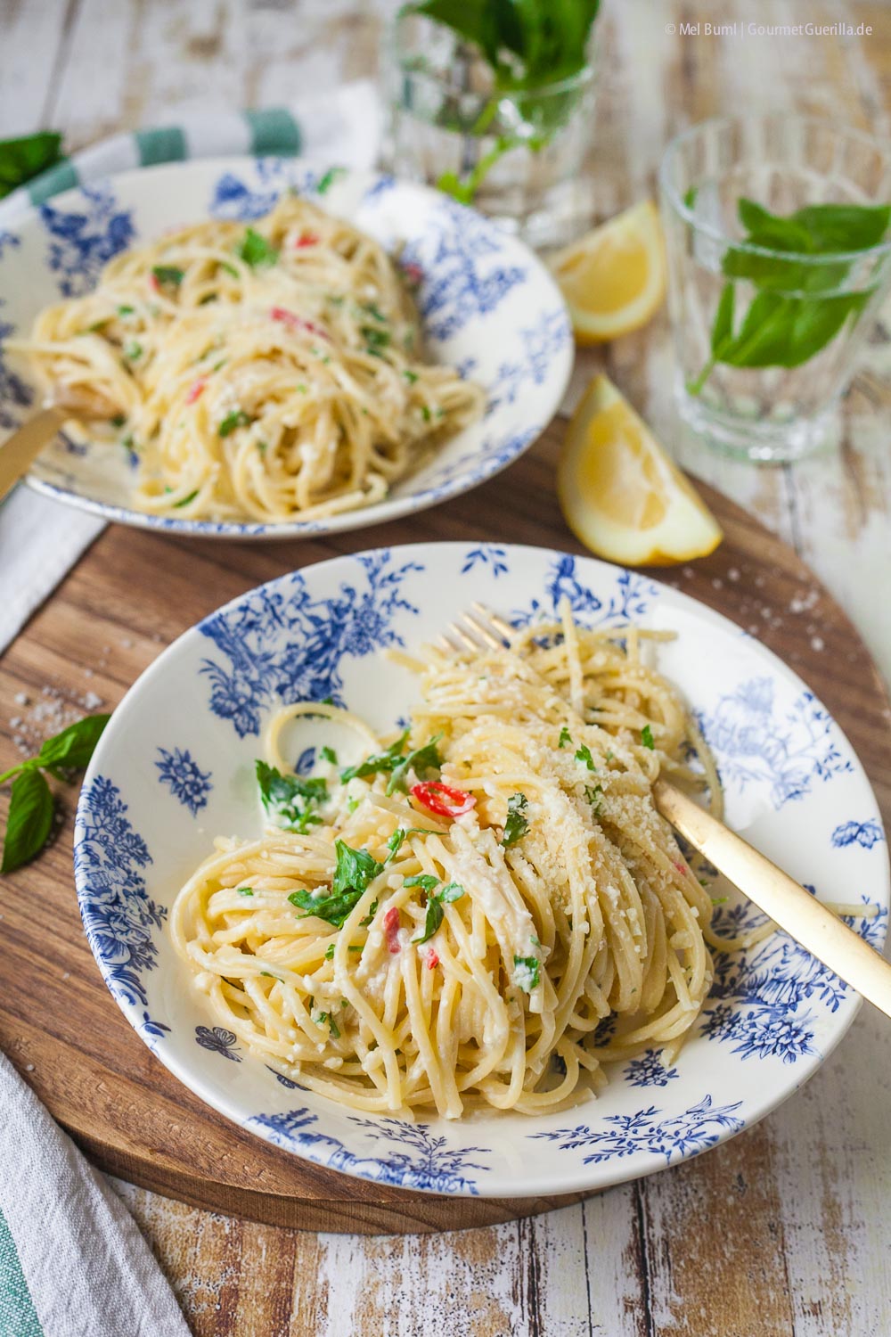 15-Minuten Zitronenspaghetti - einfache schnelle Pasta für den Fruehling | GourmetGuerilla.de